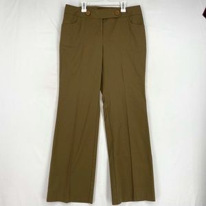 W Work to Weekend Womens Size 10 Career Pants Taupe Brown Mid Rise Wide Leg